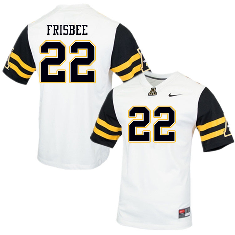 Men #22 Jace Frisbee Appalachian State Mountaineers College Football Jerseys Sale-White